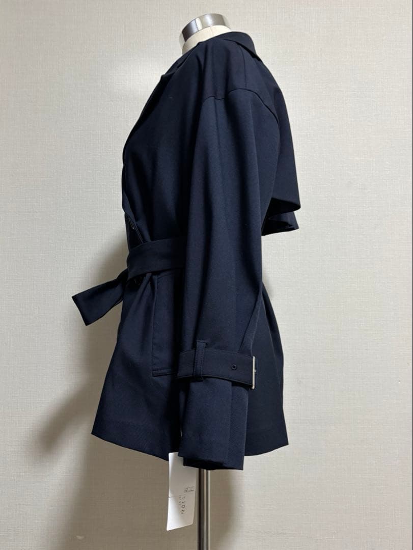 ミドル丈ストレッチコート ネイビー