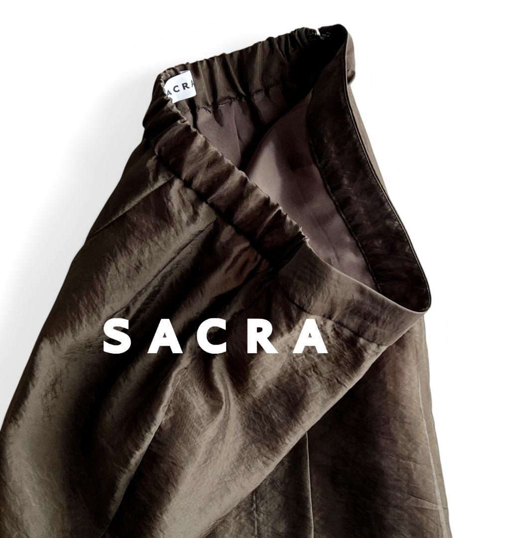 未使用級 SACRAサクラ 定価2.9万 上質オーガンジーラップ ロングスカート