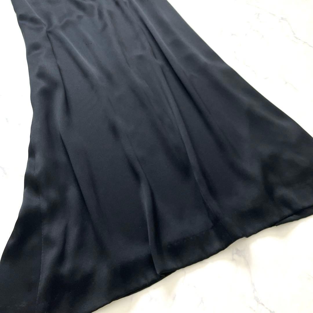上品艶✨ラルフローレン シルク100％ サテン ロングスカート 美シルエット