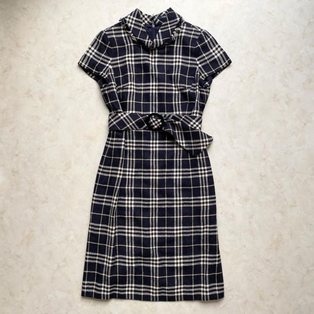 BURBERRY LONDON 半袖ワンピース ノバチェック　ベルト付 40 L