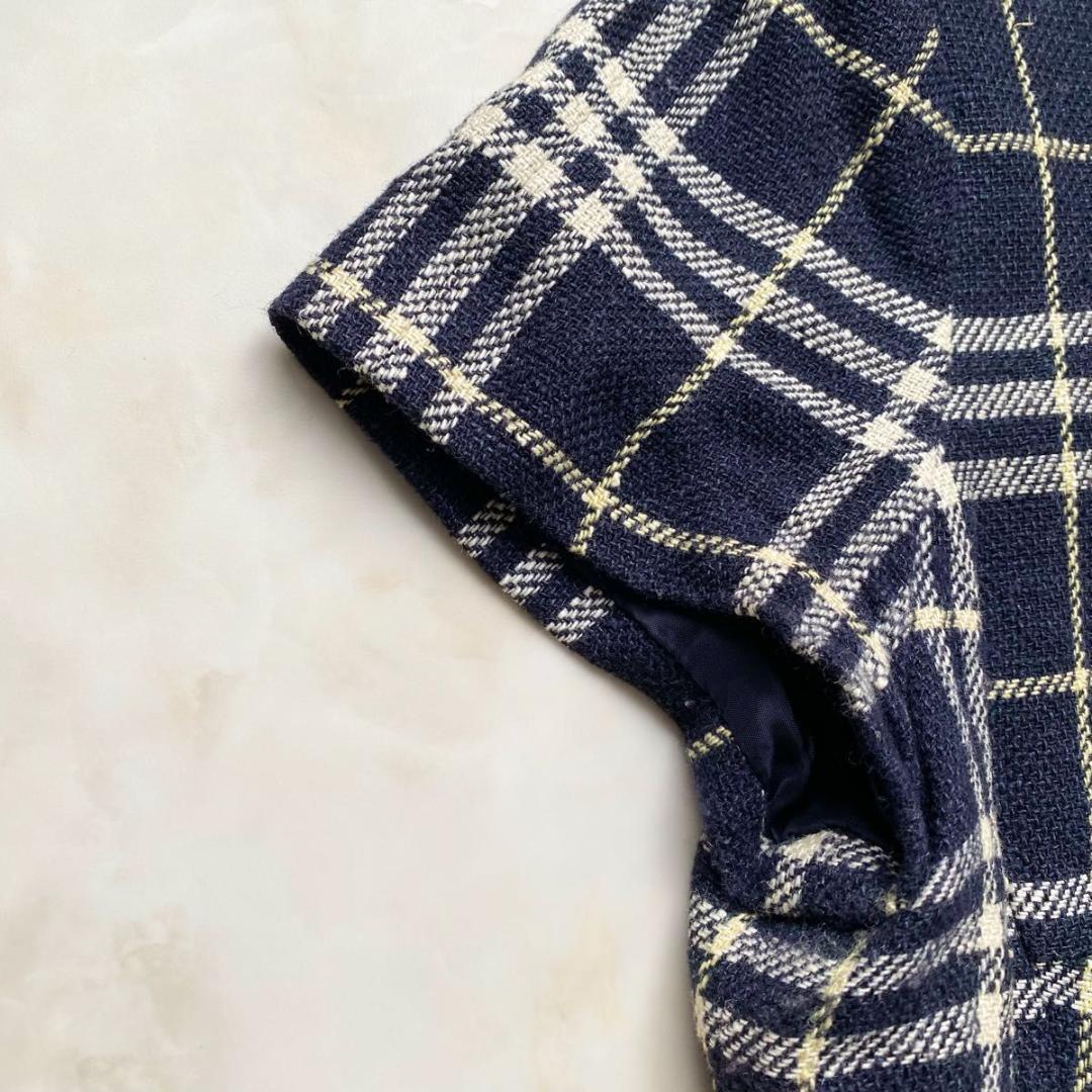BURBERRY LONDON 半袖ワンピース ノバチェック　ベルト付 40 L
