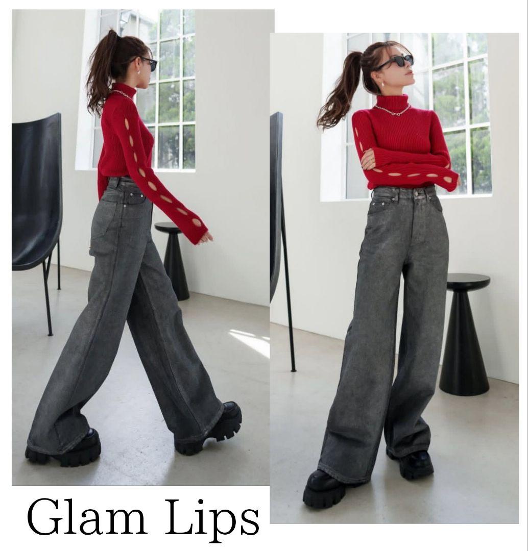 パンツ Glam Lips Spray Foil WIDE DENIM