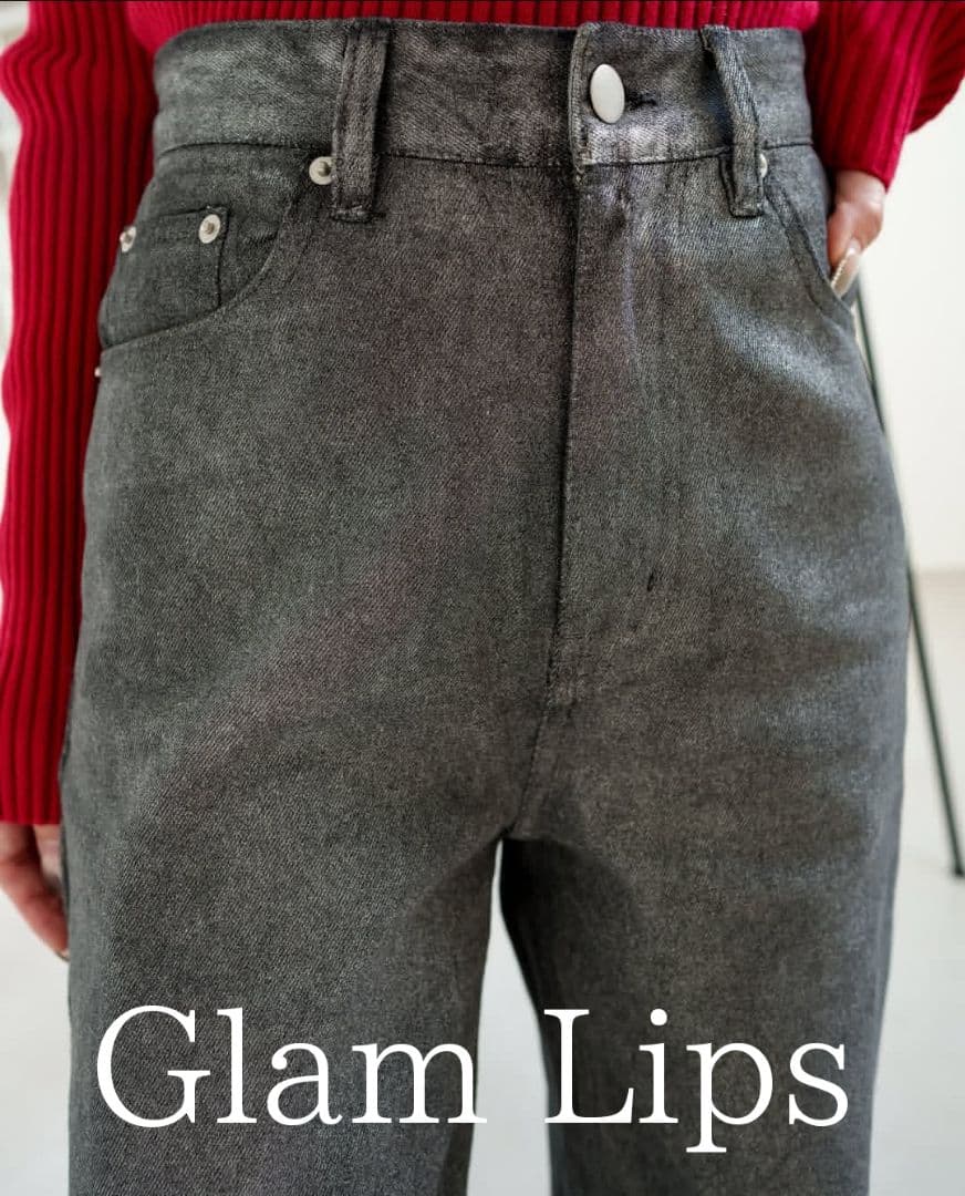 パンツ Glam Lips Spray Foil WIDE DENIM