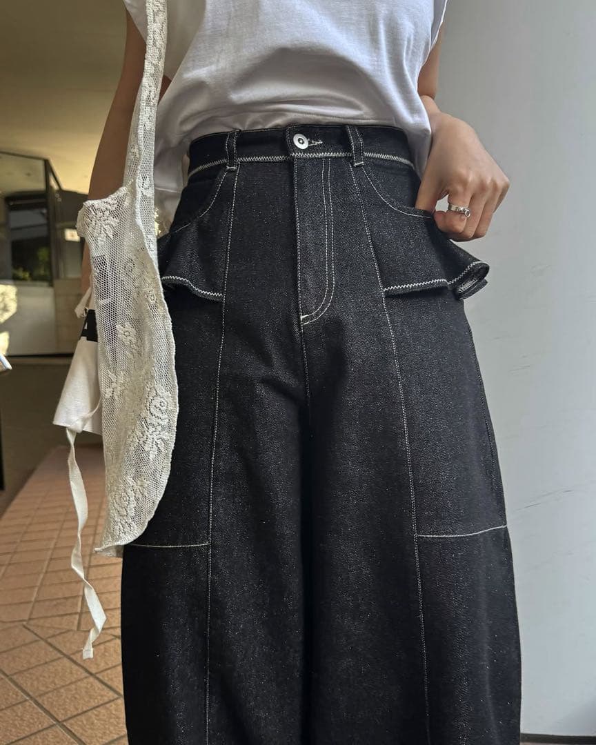 【未使用】WILLFULLY ★ frill pocket denim