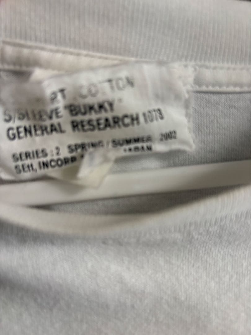 2002年　VINTAGE　GENERAL RESEARCH Tシャツ ホワイト