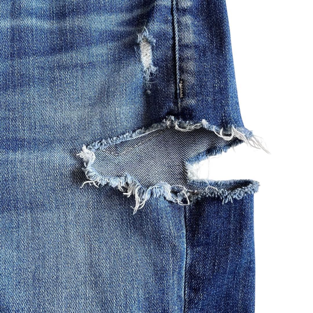 GYDA M/W Side Ripped ダメージ スキニーデニム XS