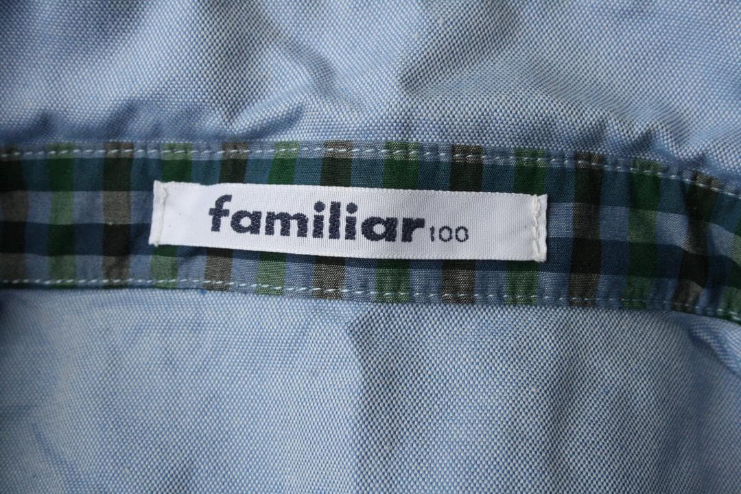 ファミリア★男の子セットアップ(長袖シャツ、5分丈リバーシブルパンツ)100cm