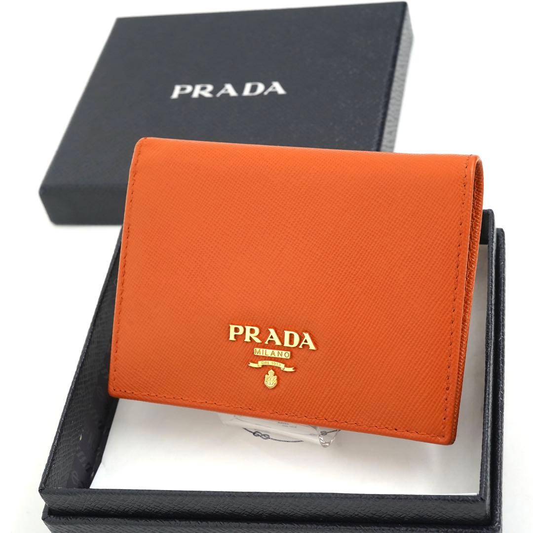 ✨未使用展示品・箱付き✨　PRADA ミニ財布　サフィアーノレザー　二つ折り