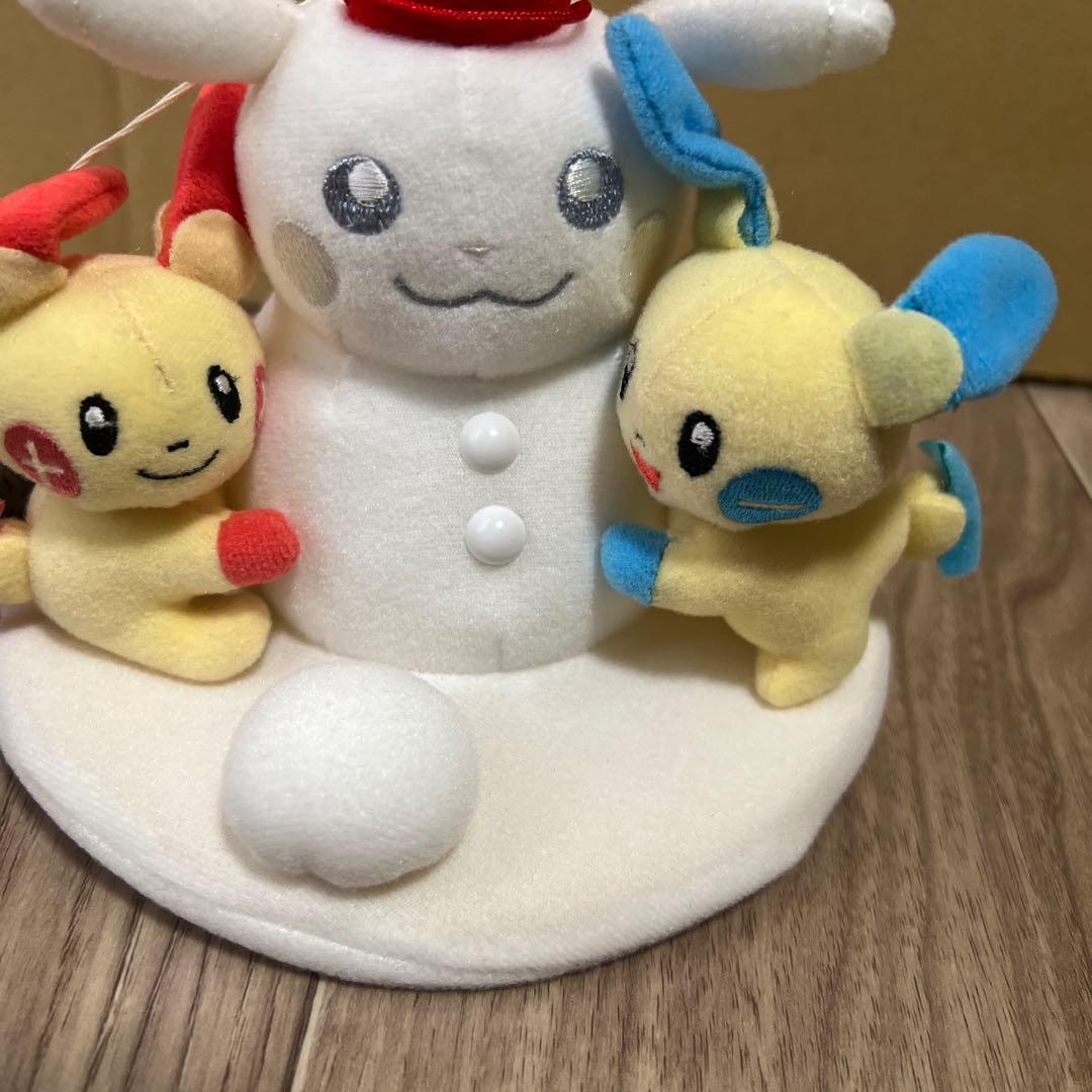 TOMY 雪だるまピカチュウ＋プラスル・マイナン ぬいぐるみ