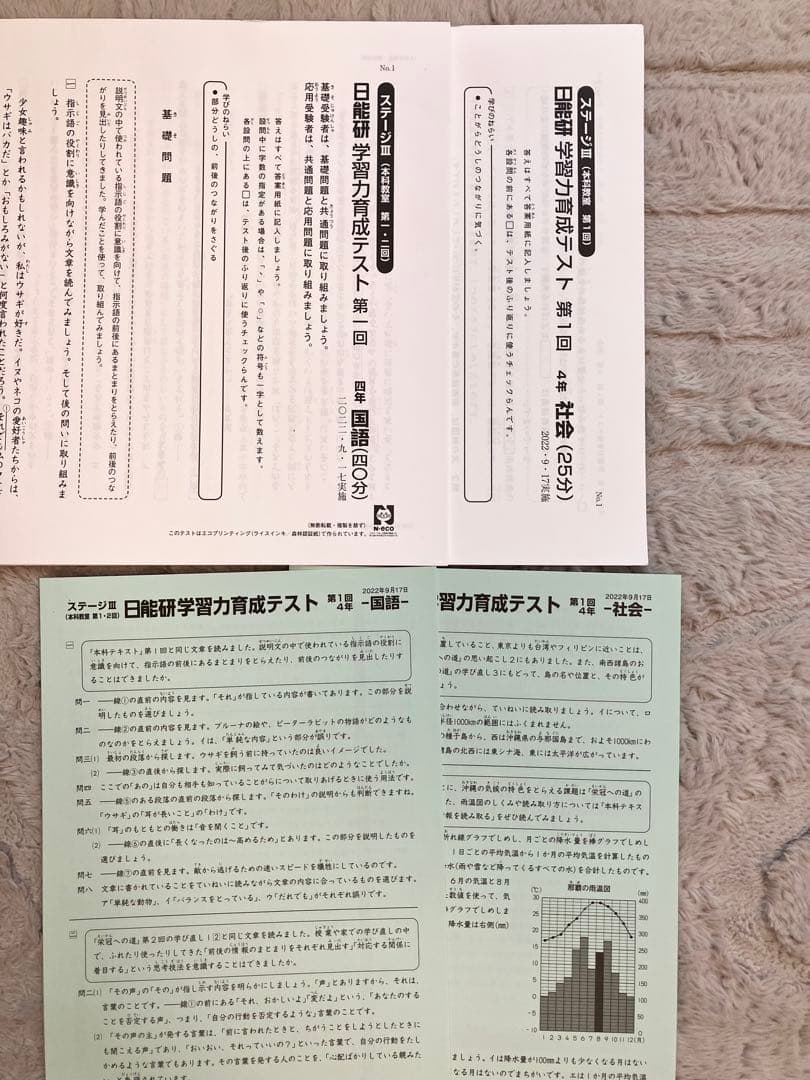【日能研】4年 学習力育成テスト 後期 2022年度
