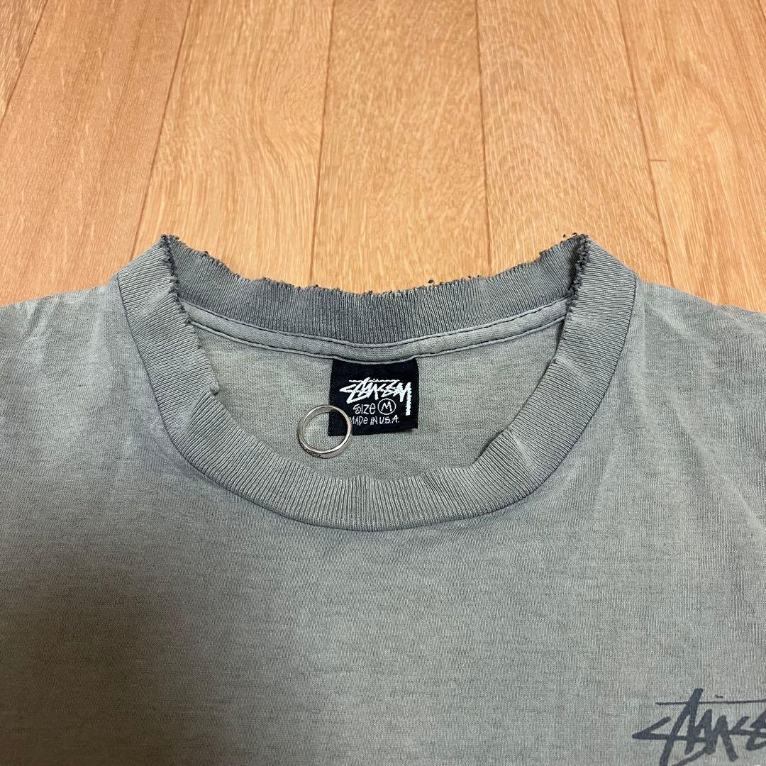 old stussy ヴィンテージ 80s 黒タグ ラスタＴシャツ 鬼フェード