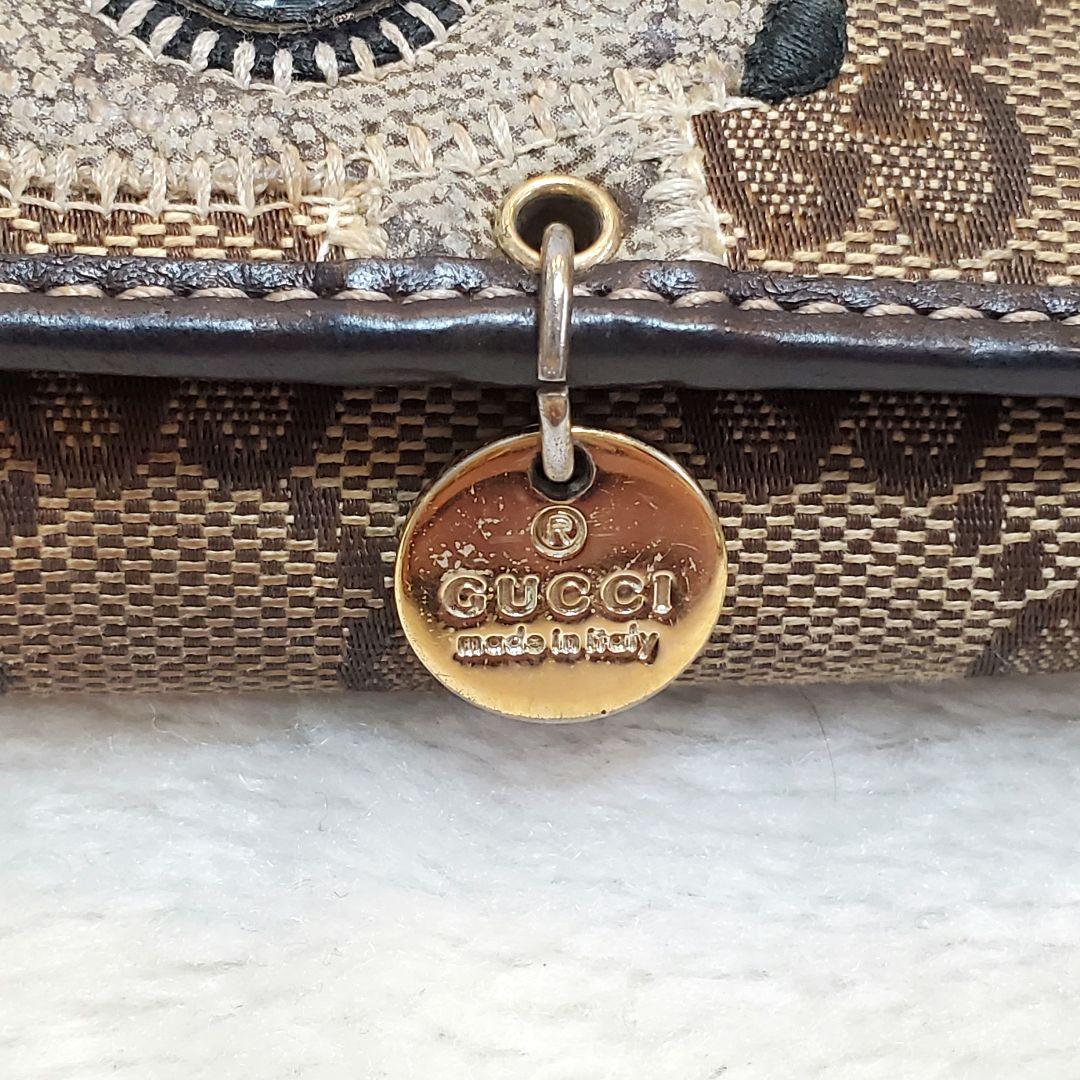 【希少 美品】 GUCCI 折り財布 グッチョリチワワ キャンバス レザー GG