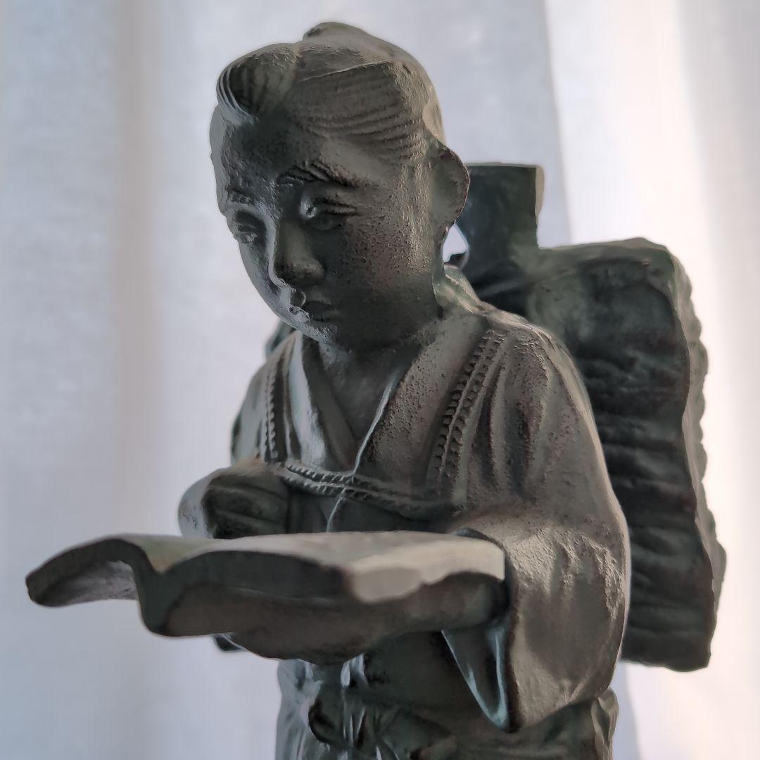 二宮金次郎　ブロンズ像（中古)　高さ36cm