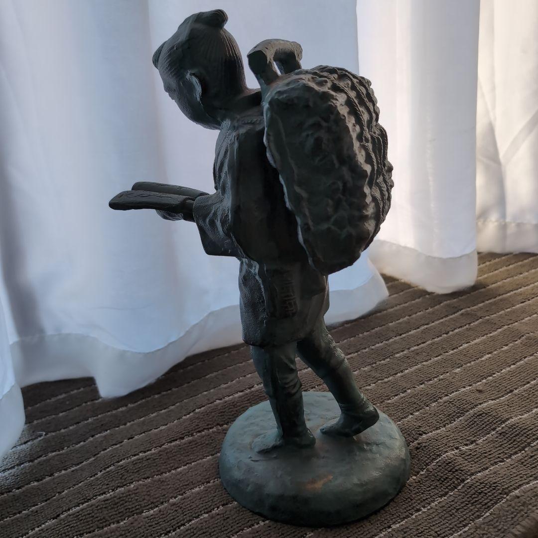 二宮金次郎　ブロンズ像（中古)　高さ36cm