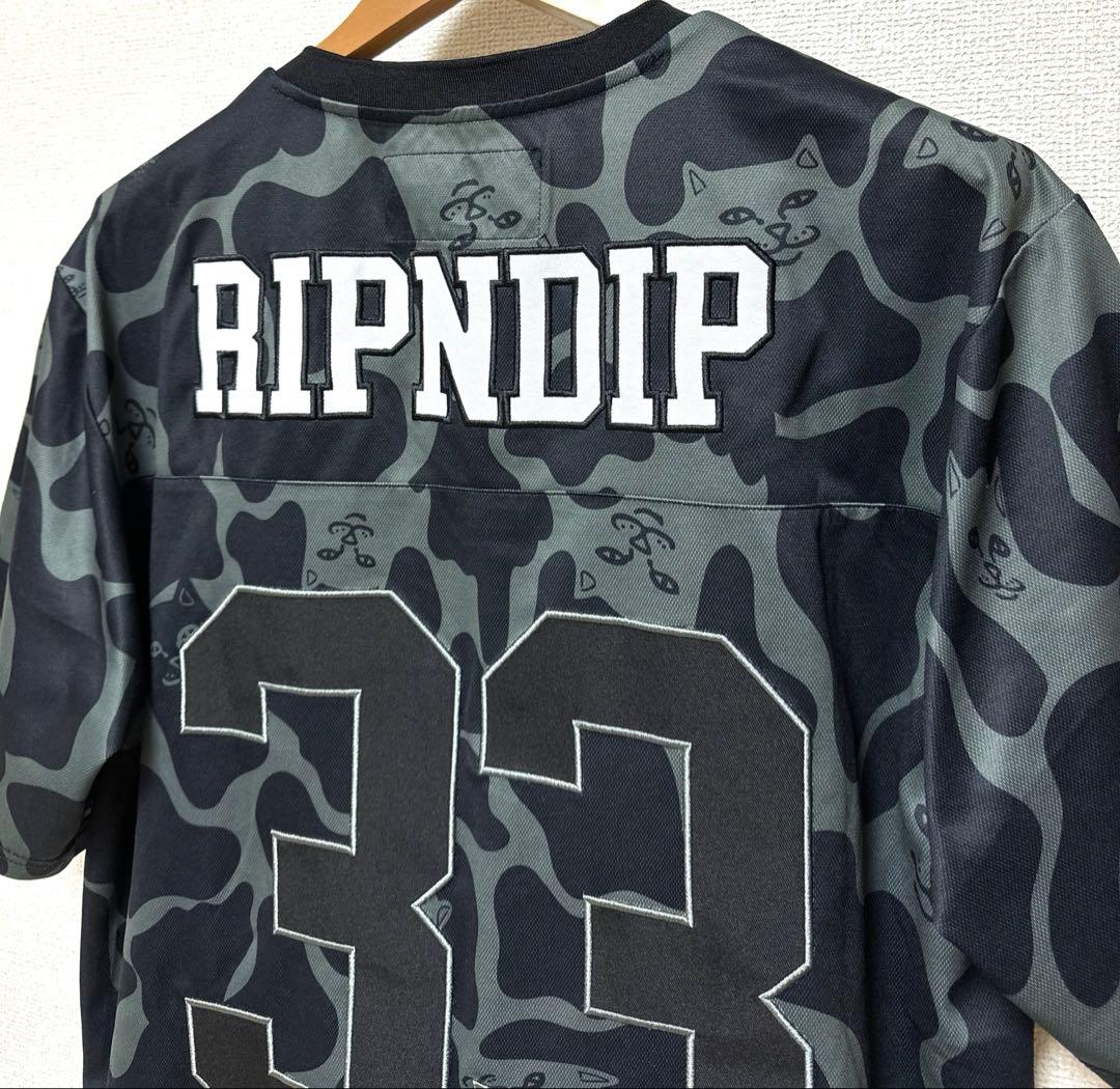 美品 RIPNDIP リップンディップ カモフラ ゲームシャツ フットボールXL