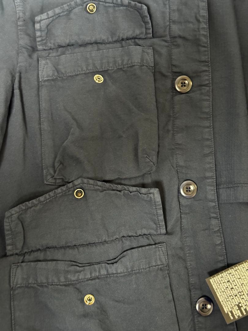 タイムセール【新品タグ付き】ZARA 丨 ネイビー コットンリネンジャケット￼