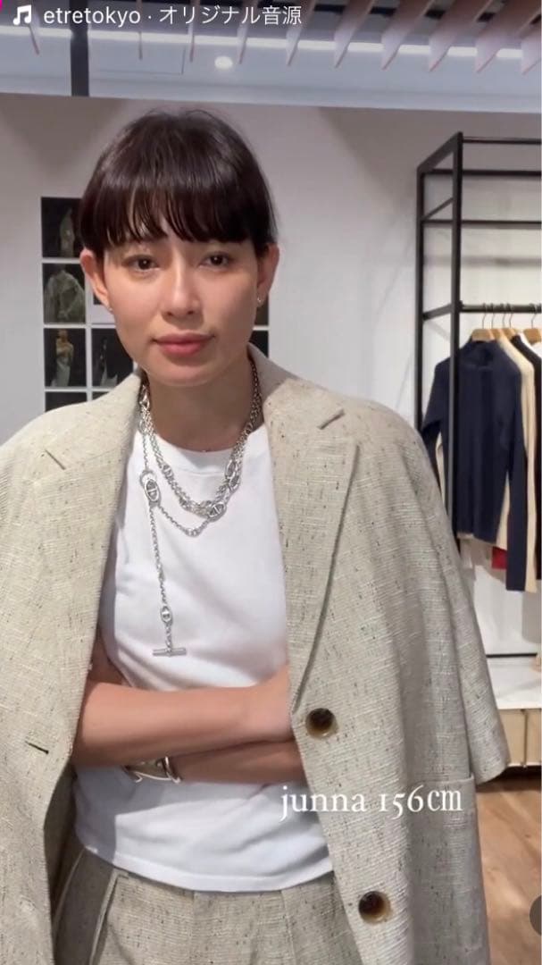 etre tokyo ハーフスリーブツイードジャケット