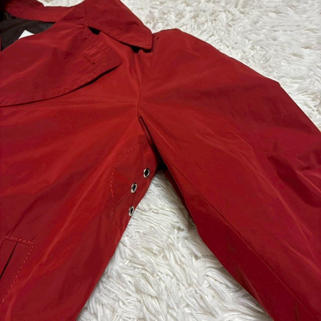 極美品/L マッキントッシュ　トレンチコート　撥水加工　ロゴボタン　赤　日本製