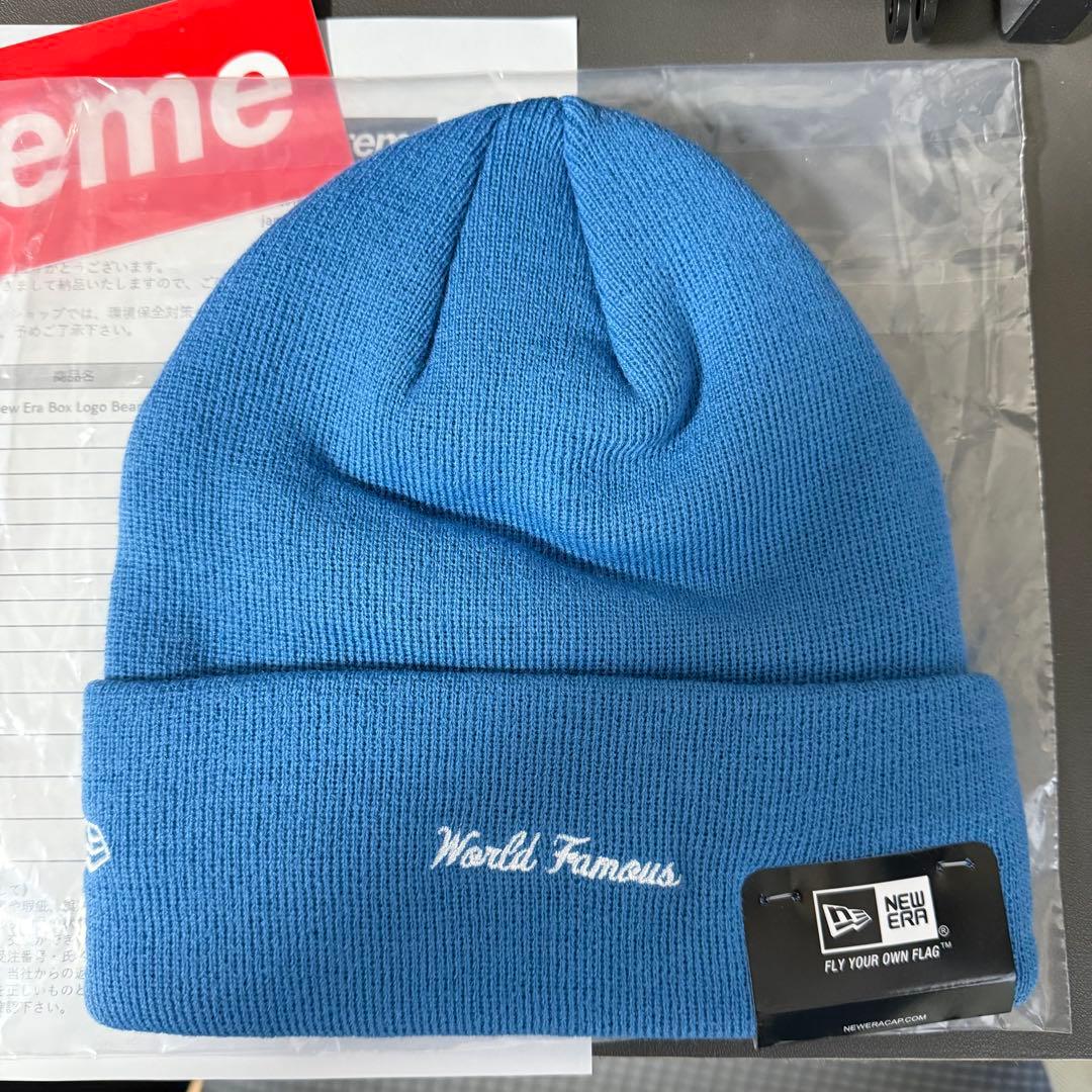 Supreme ニット帽 青色 World Famous