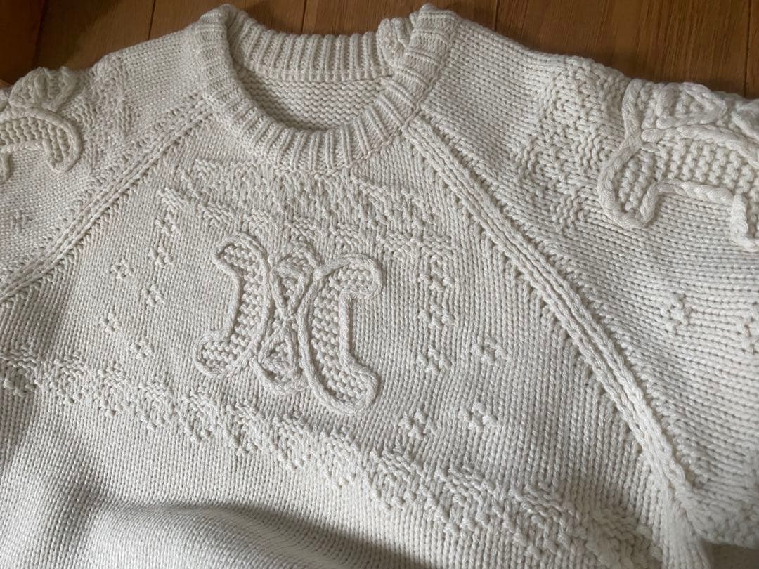 刺繍アイボリー セーター　サイズS