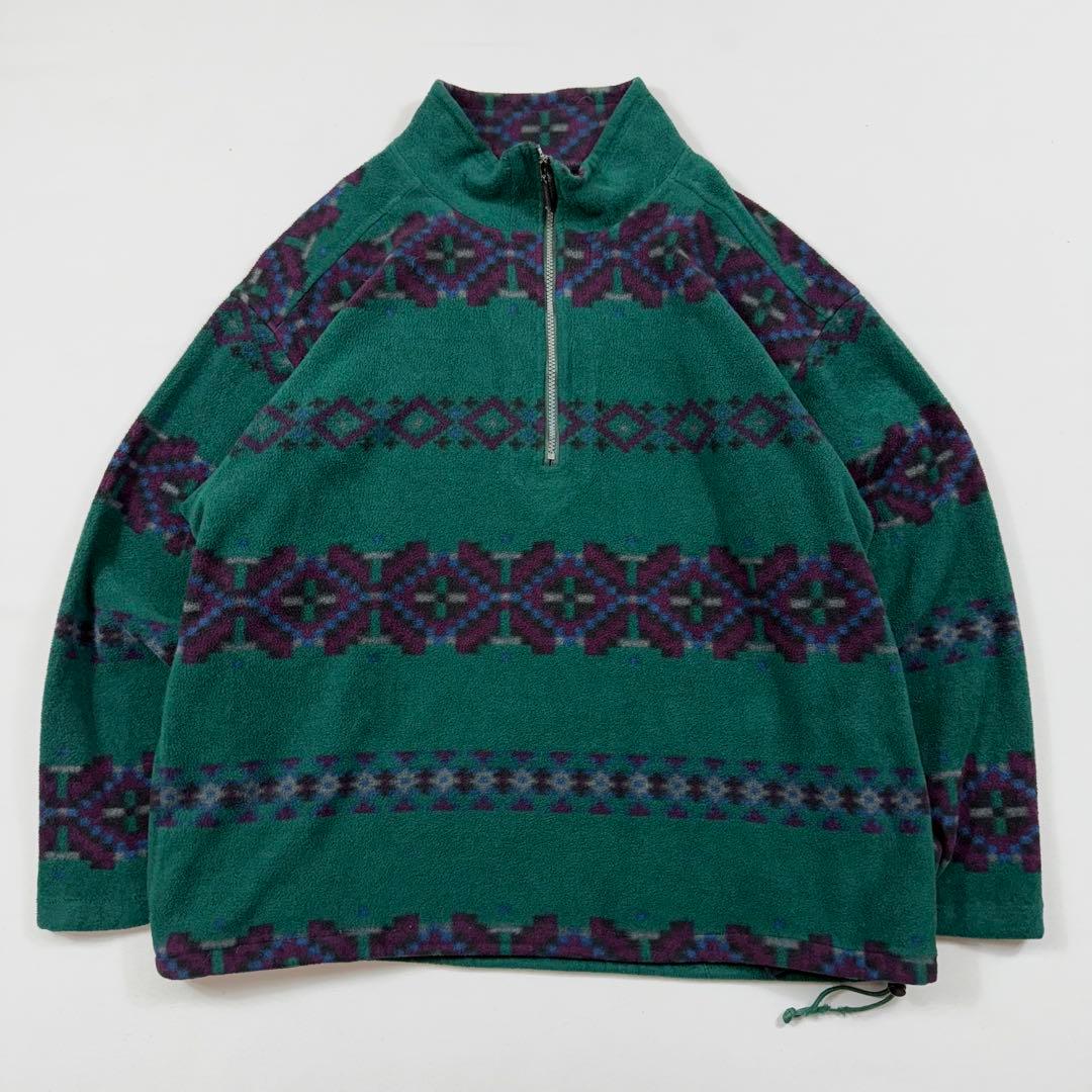 90's USA製エディーバウアープルオーバーフリースジャケットPOLARTEC