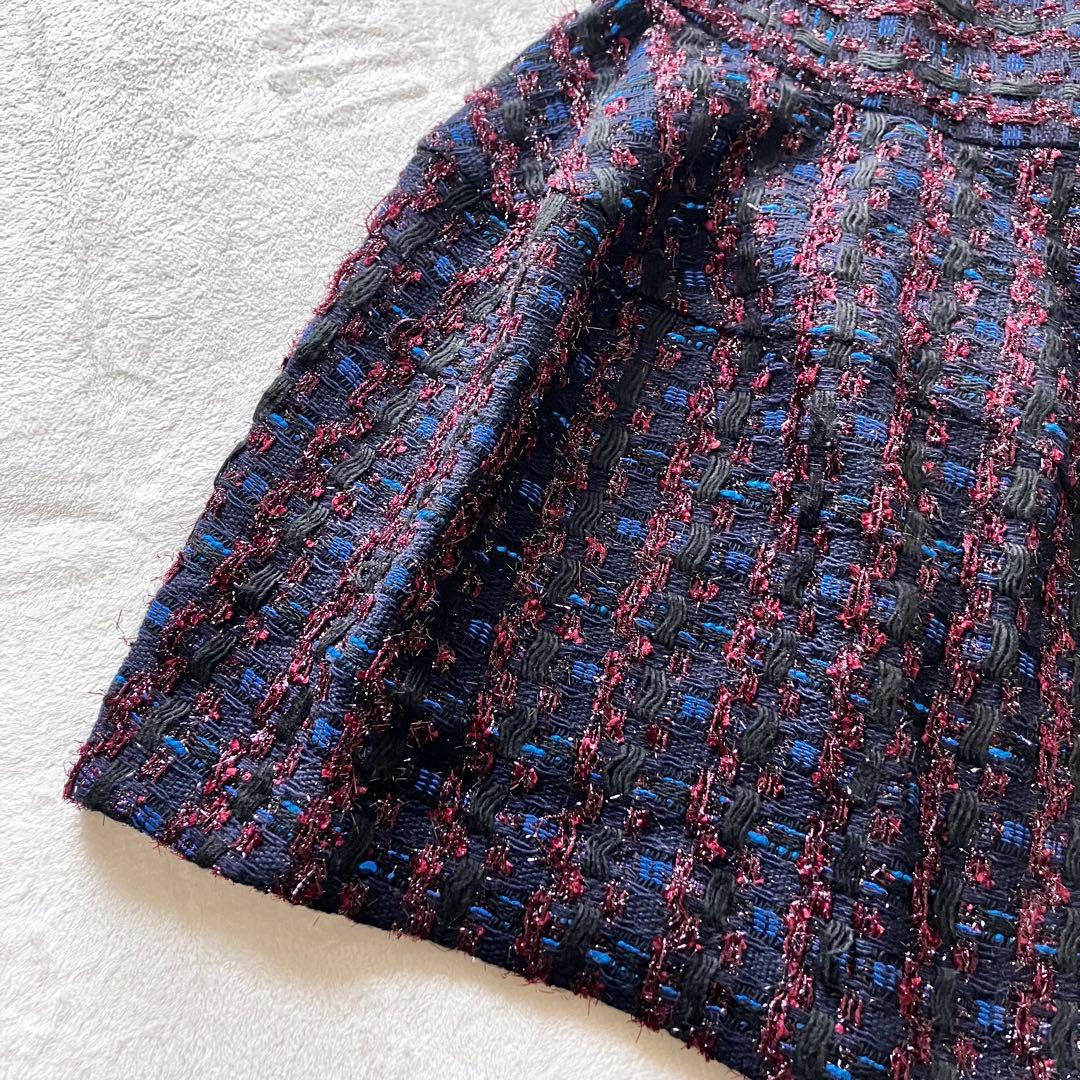 ★美品★ヨーコチャン　バルーンドレス　ツイード　38 ワンピース　半袖　キャップ