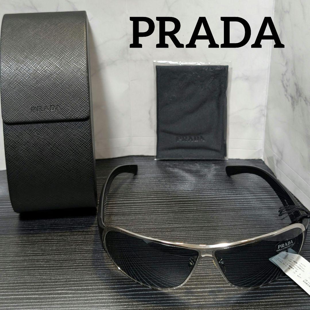 未使用保管品 国内正規品 PRADA サングラス 度無し メタルフレーム