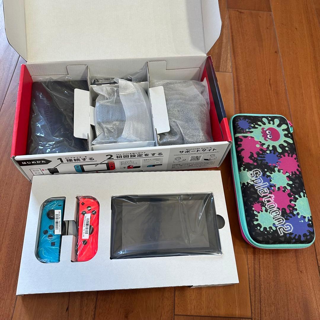 Nintendo Switch ネオンレッド/ブルー 本体 【美品】ケース付き