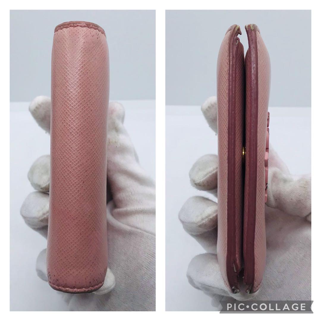 PRADA✨サフィアーノ 二つ折り財布 ミニウォレット 希少色 ピンク