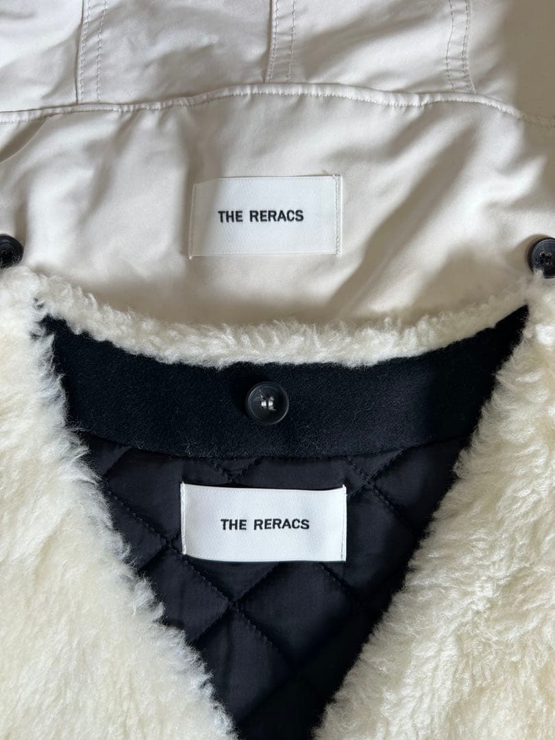 The Reracs 38 ショートモッズコート　ボアベスト　エクリュ　リラクス