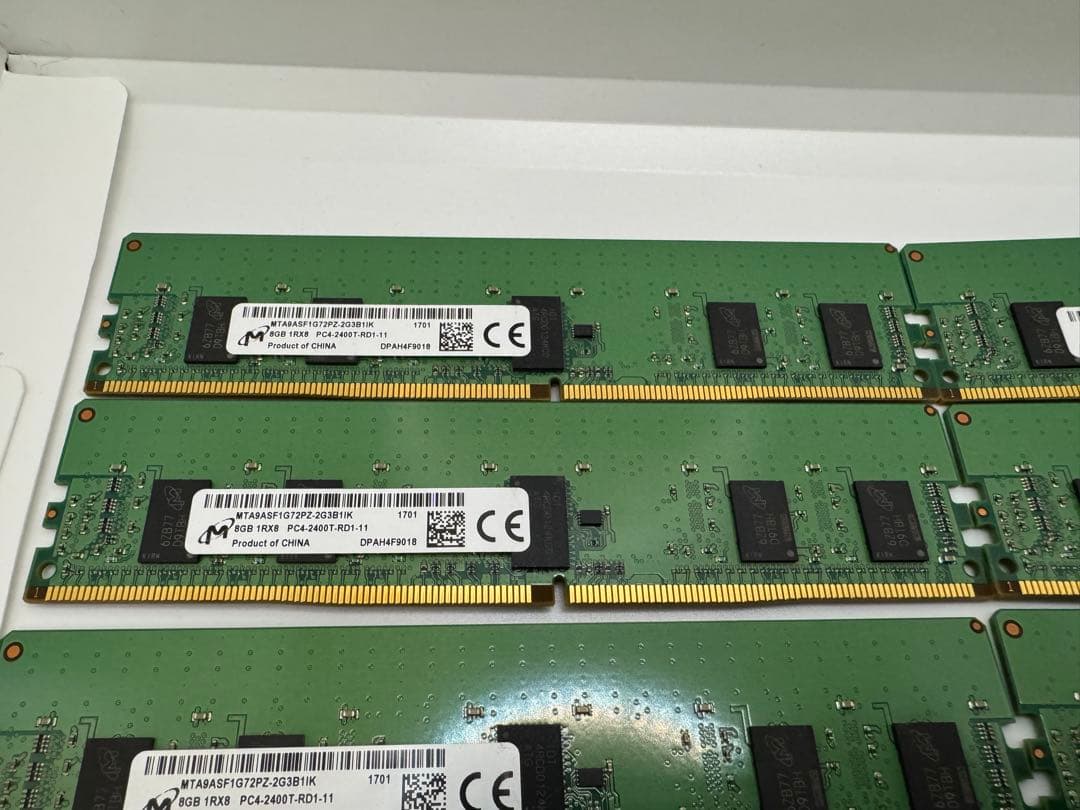 ⑨Micron PC-4-2400T ECC 8GB8枚セット
