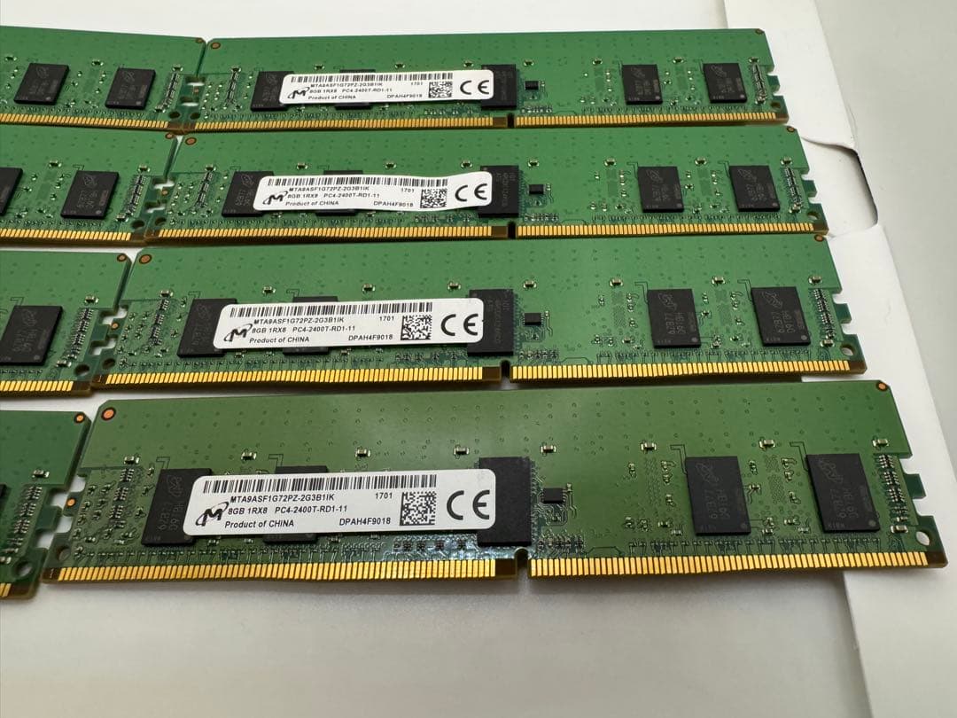 ⑨Micron PC-4-2400T ECC 8GB8枚セット