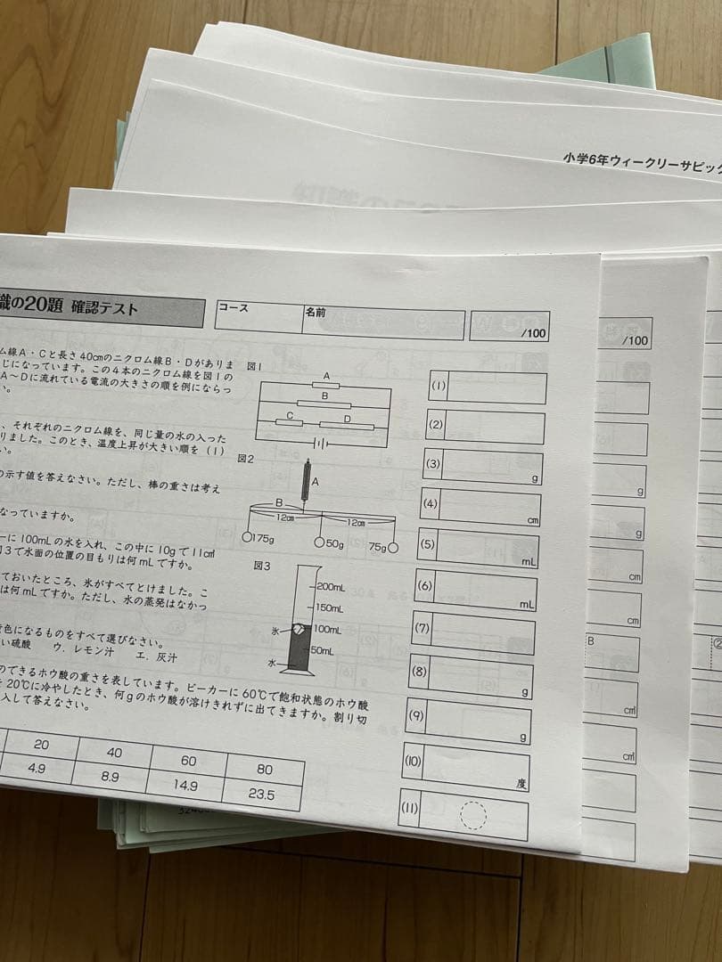 Sapix 6年 理科と社会 ウィークリーサピックス