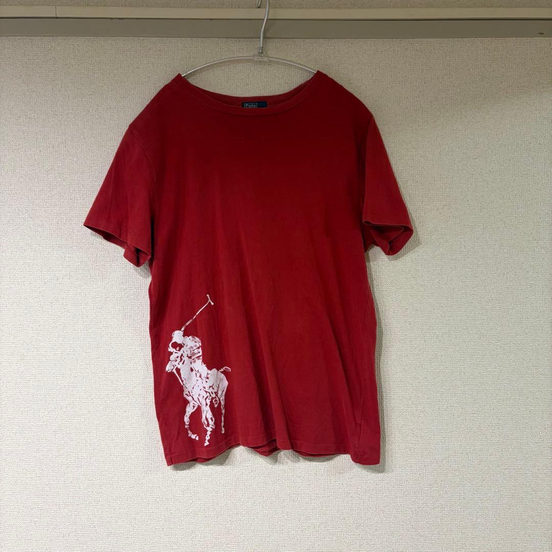90s Polo by RALPH LAUREN ビックポニー　レッド　裾ポニー
