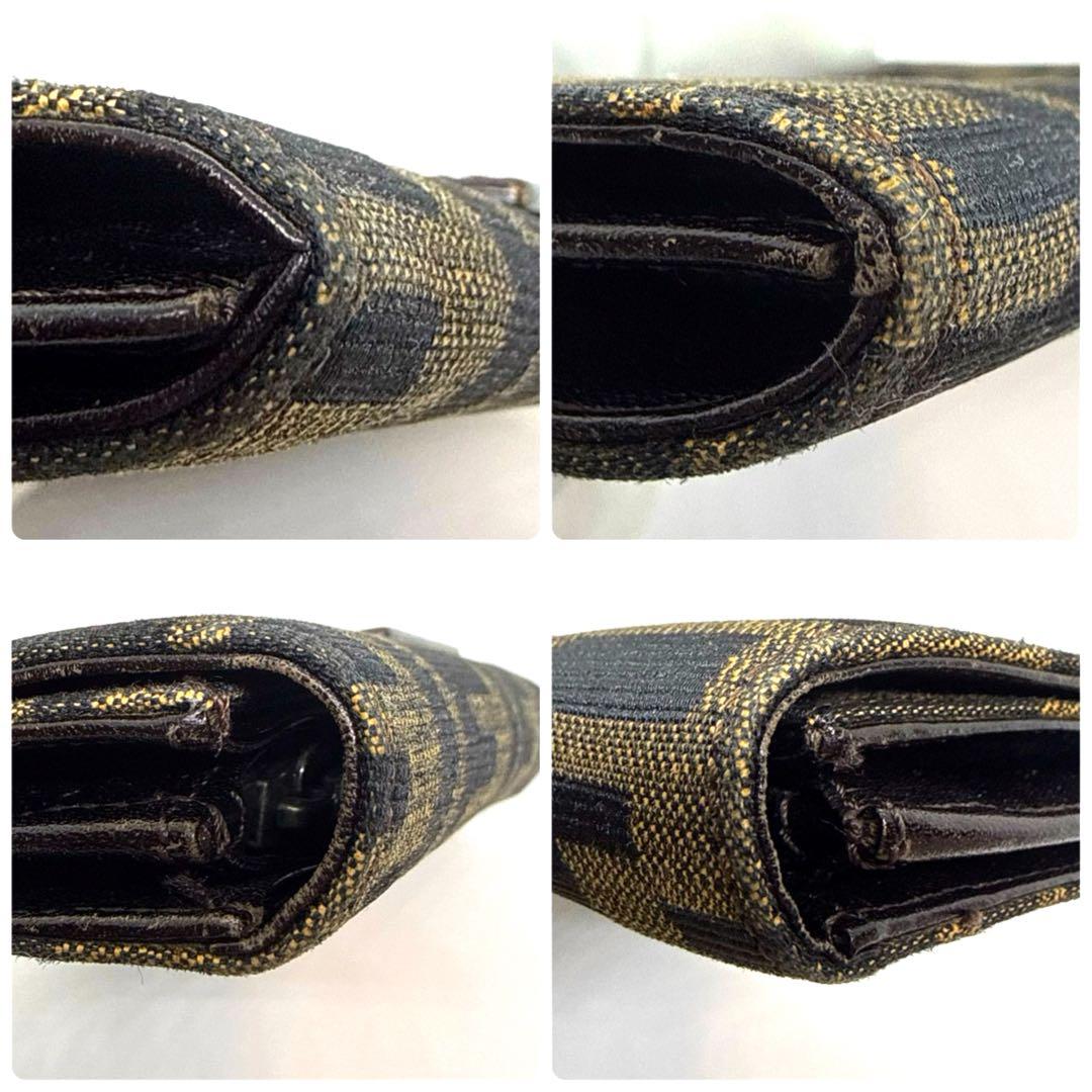 FENDI フェンディ ズッカ 財布 FF金具 マンマ キャンバス レザー