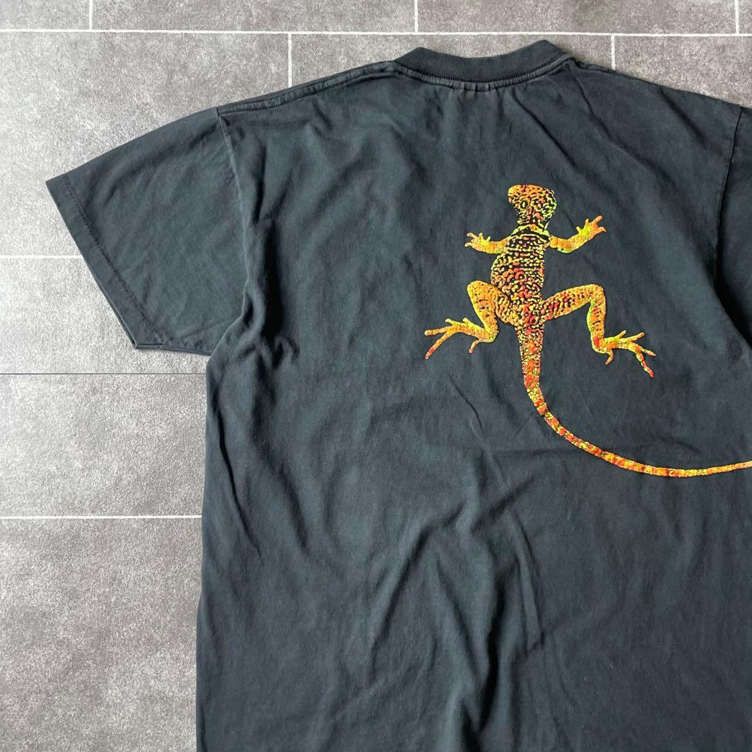 Marlboro Lizard マルボロ トカゲ ポケットTシャツ フェード L
