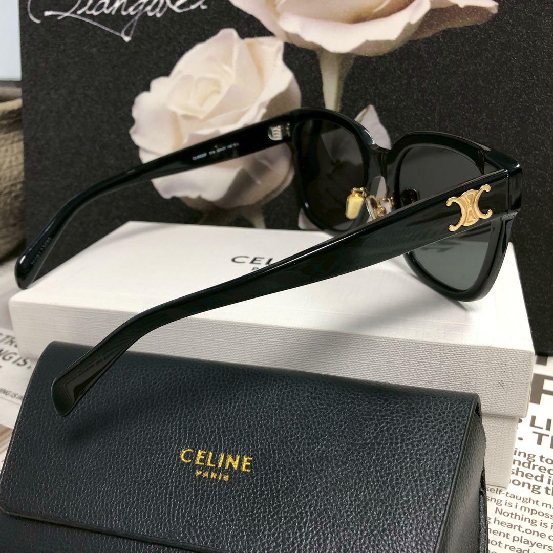 CELINE サングラス ブラック トリオンフメタルロゴ ボリュームフレーム