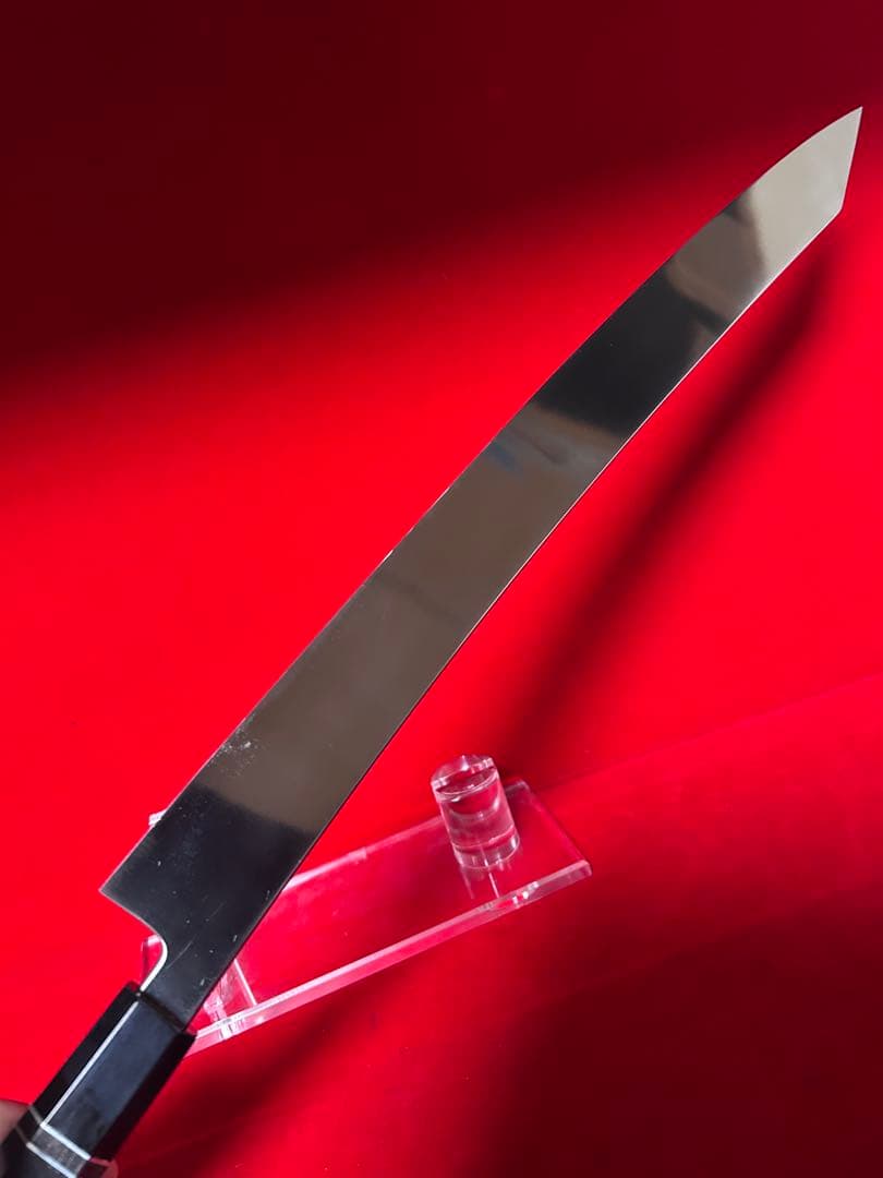 包丁　大型刺身包丁　剣型切付　尺三　全鏡面仕上げ　切味抜群　箱付　未使用品