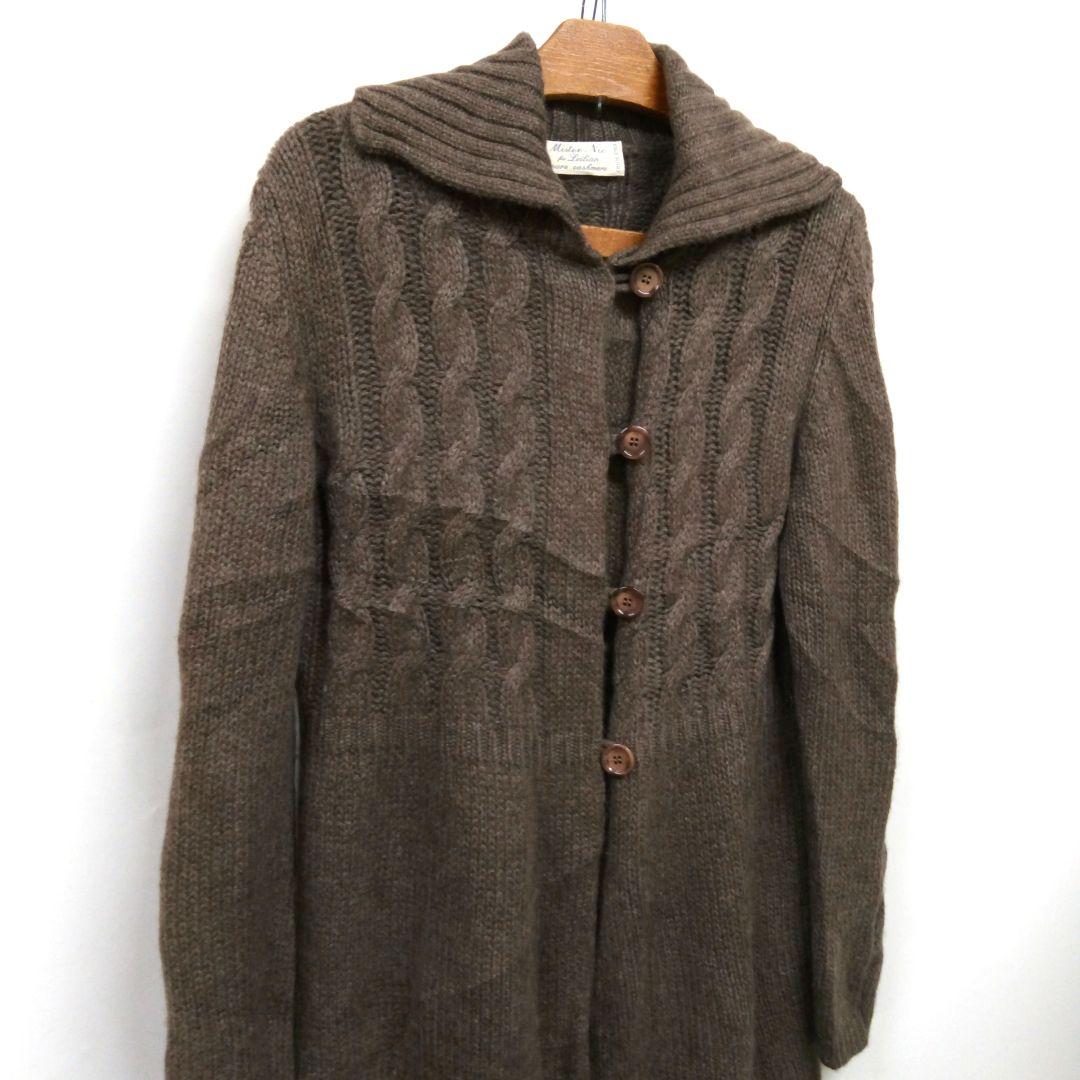 ★Leilian　レリアン　カシミヤ100％　ロング丈長袖ニットカーディガン　M