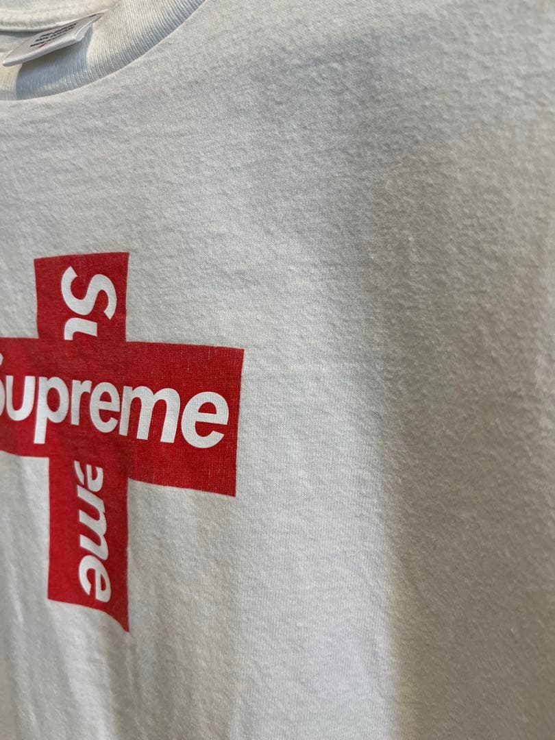 Supreme クロスロゴ Tシャツ USA製 Sサイズ 白