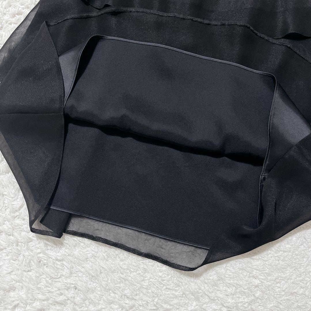 極美品✨M'S GRACY シフォン素材 ティアード ワンピース 40 黒