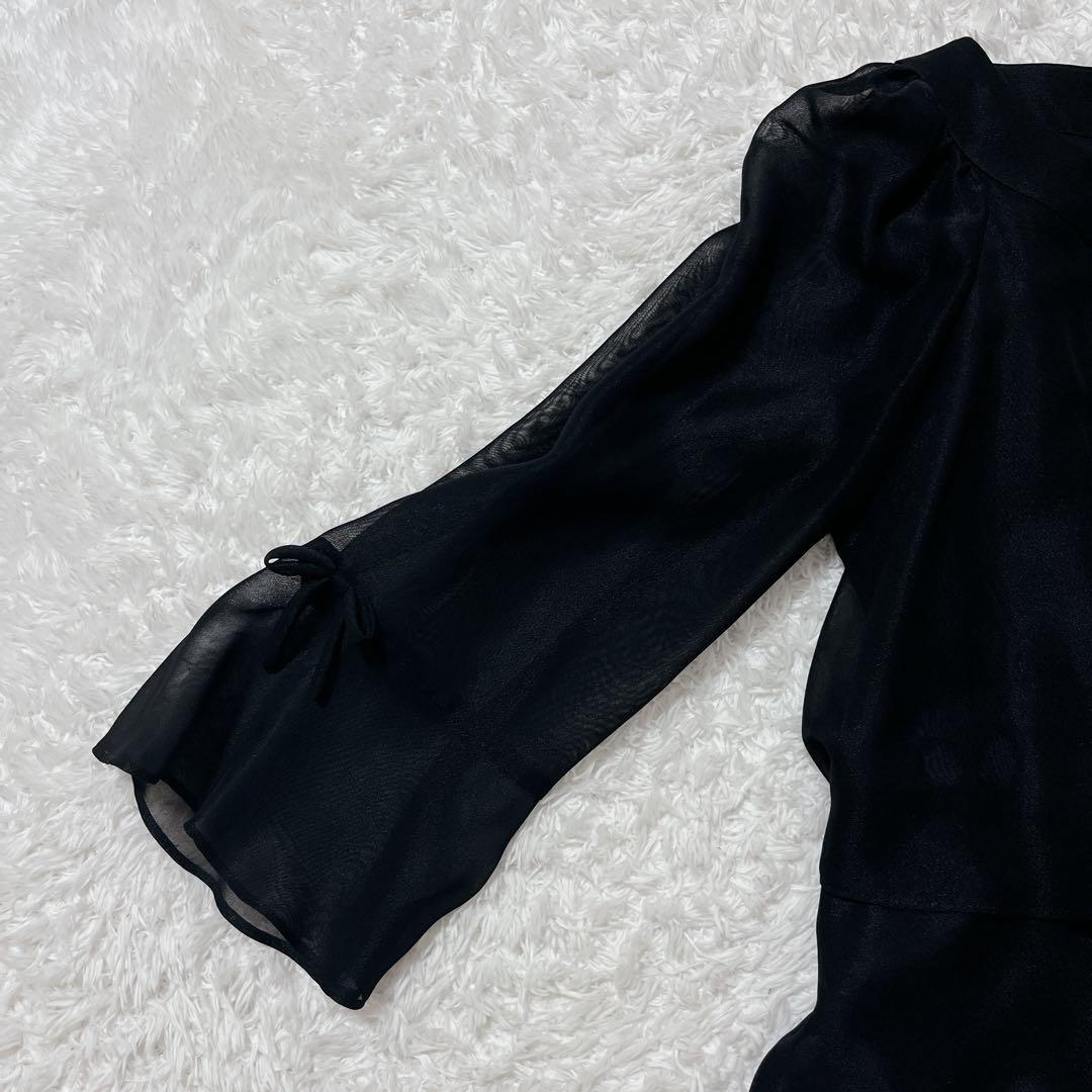 極美品✨M'S GRACY シフォン素材 ティアード ワンピース 40 黒