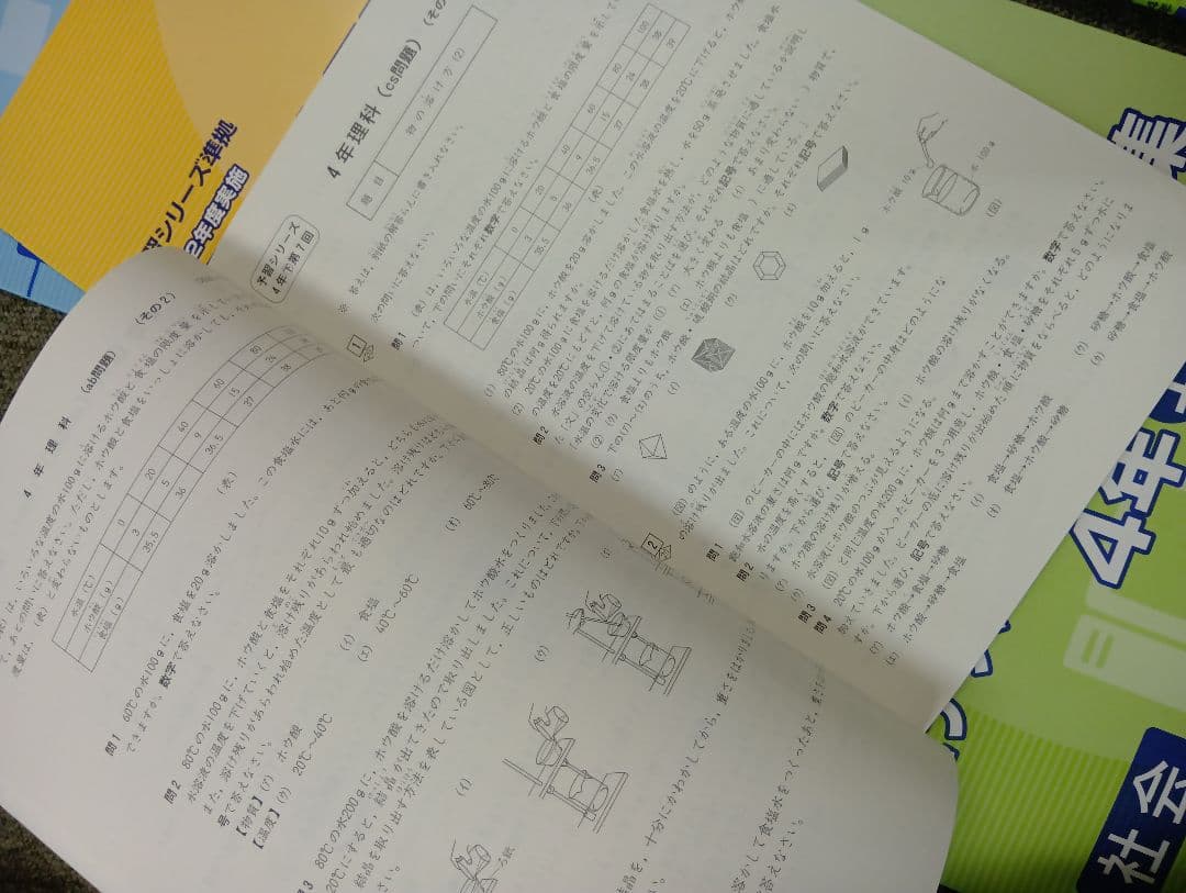 四谷大塚4年週テスト問題集　算理社　上下　2023年版　中古