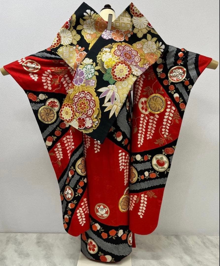 最高級　振り袖　フルセット　別誂長襦袢付　手描き　金彩　刺繍　絞り　長尺　769