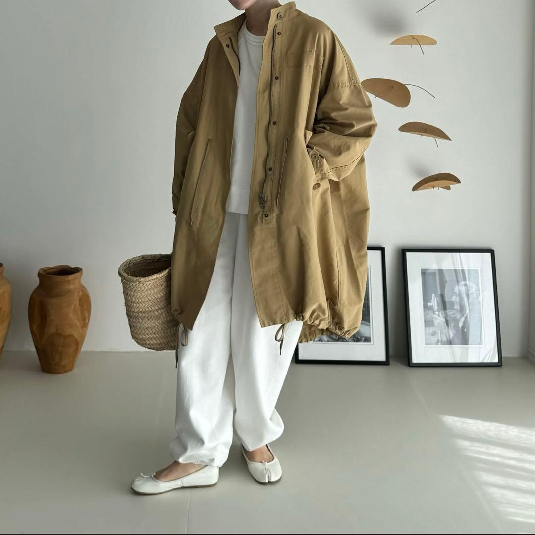 ジャケット・アウター argue COTTON NYLON M-65 HALF COAT/CAMEL
