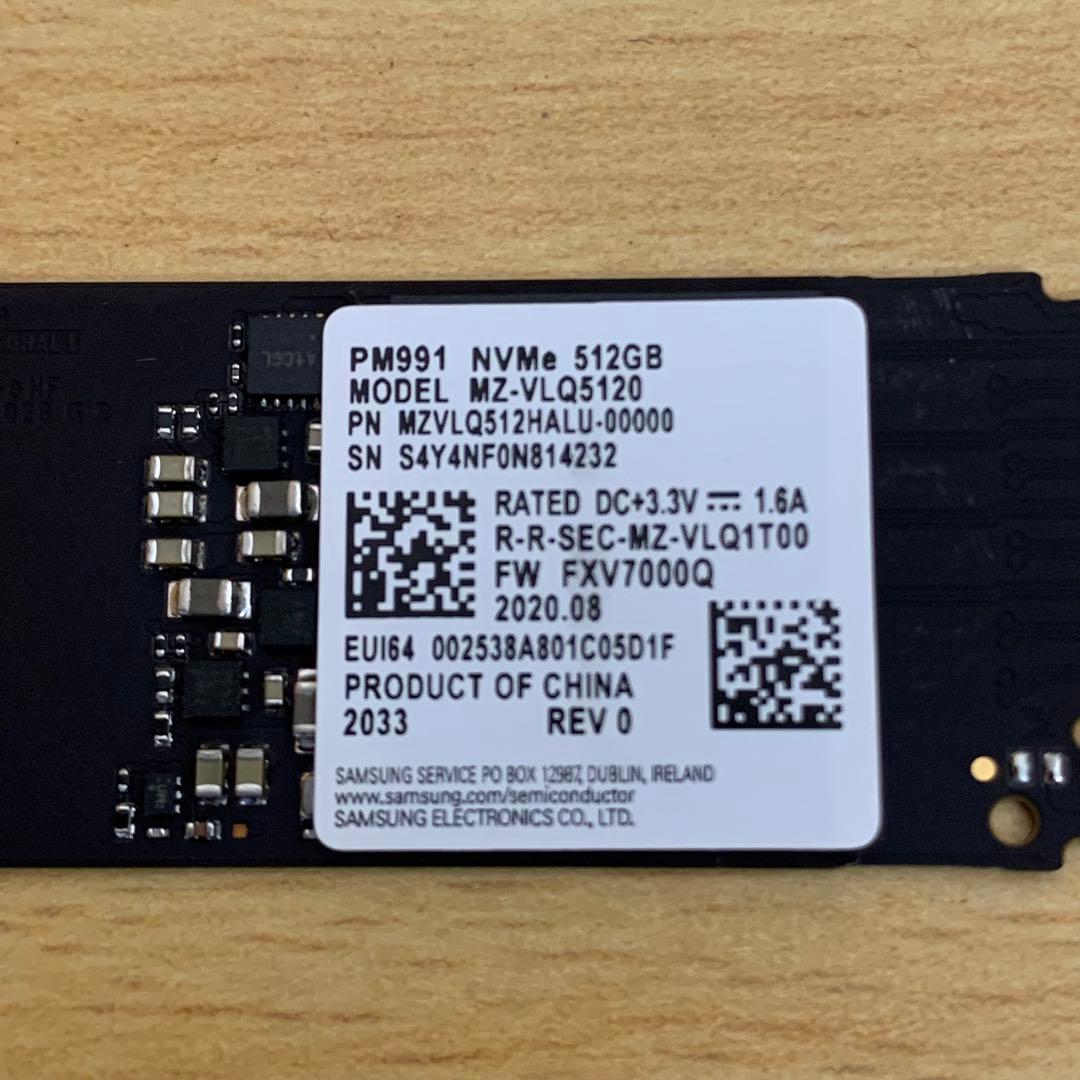 SAMSUNG 512GB 63時間 正常 M.2 NVMe PCIe SSD