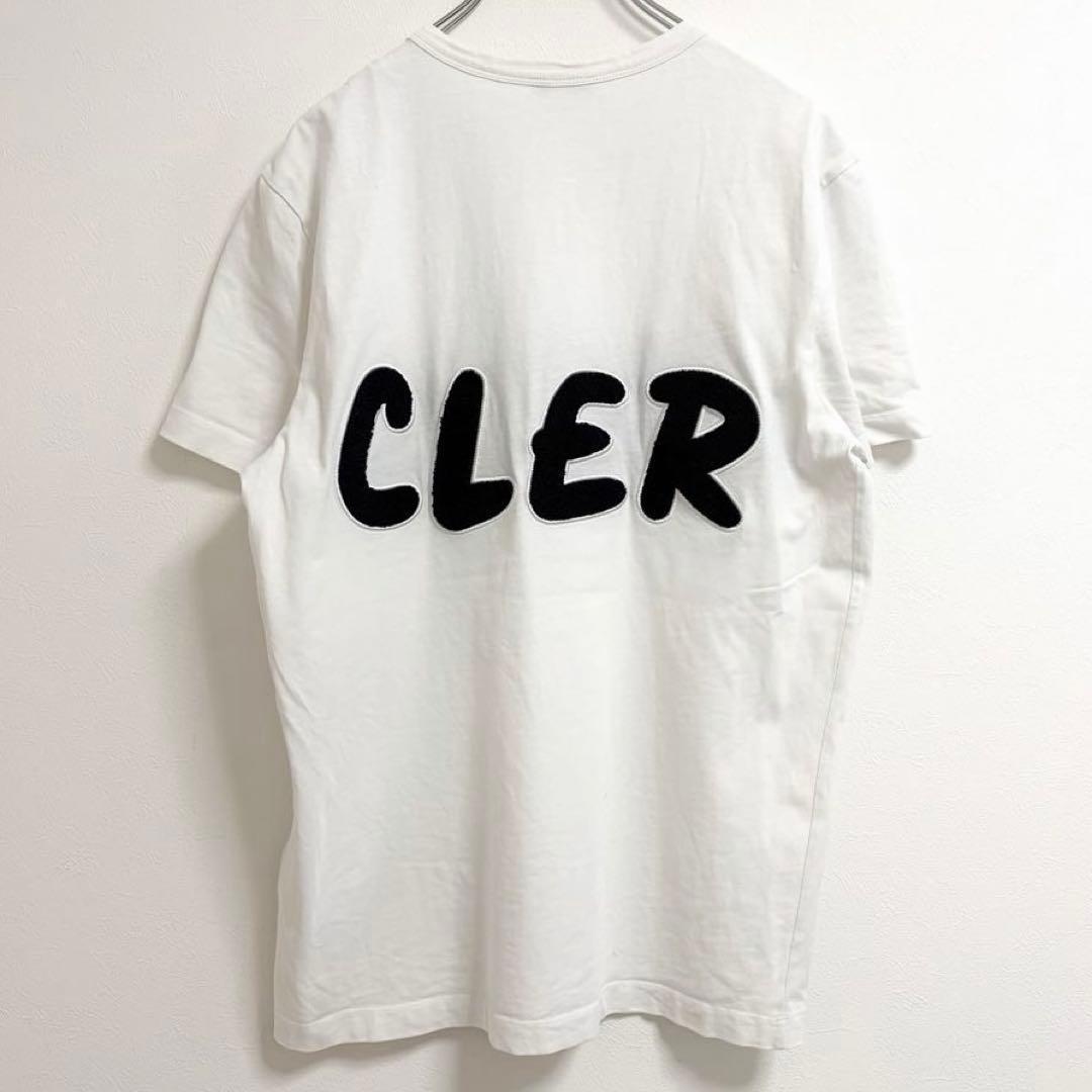 【美品L】モンクレール アップリケ パイル生地 ロゴ 半袖Tシャツ ロゴ