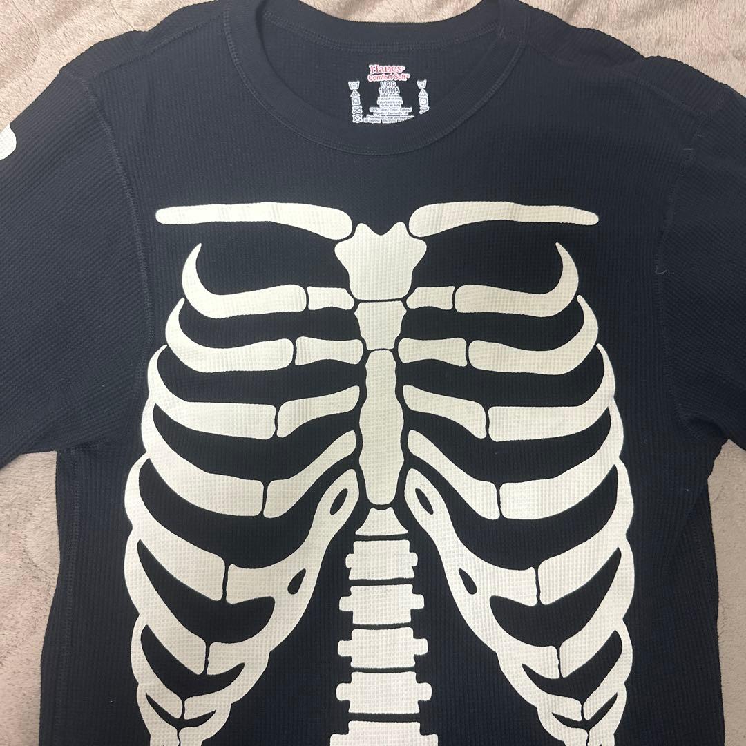 supreme Hanes スケルトンプリント Tシャツ Lサイズ ブラック
