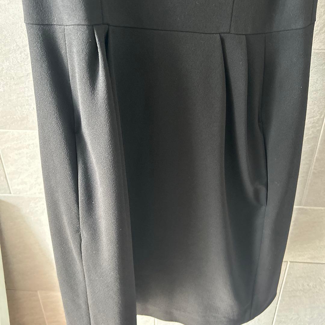 【美品】YOKO CHAN ノースリーブひざ丈ワンピース ブラック
