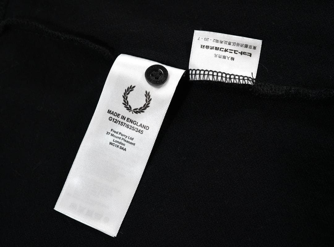 イングランド製 FRED PERRY G12 定番 ポロシャツ ブラック 8